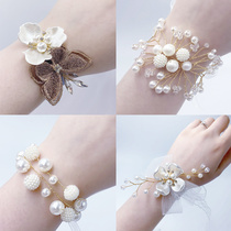 Wedding Wedding sister bride bridesmaid wrist flower Korean high-end sense show Wo clothing wedding dress fairy forest simple