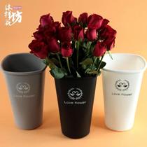 Han Style Square Flower barrel Plastic raising flower barrel Business with flower arrangement barrel Home Waking Flower Barrel Flower Shop Special for flower casks