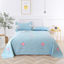 Summer cotton thickened old rough cloth sheets single cotton and linen three-piece set single summer cotton linen mat sheet