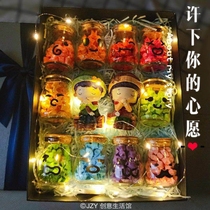 Creative star wishing glass bottle cork lamp handmade 520 luminous star finished doll new small gift box