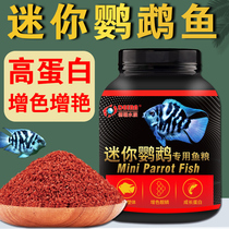 Mini parrot fish feed Small fish special fish food small particles Royal blue parrot fish tropical fish open grain particles