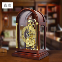 Solid wood pure copper mechanical movement table clock