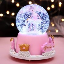  Dream gift childrens little girl 10th birthday gift Princess crystal ball rotating music box Girl music box