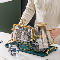 Nordic Light Lavish Diamond Water Kit Home Living Room Kettle Water Cup Glass Drinking Water Home Hospitality Tea Cup Tray