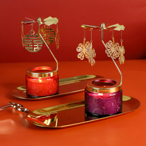 Walking lantern scented candle gift box set birthday wedding gift essential oil incense scented candle rotating candle holder