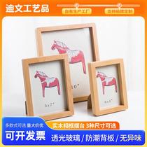 Solid wood photo frame table setting creative log color beech pony photo frame combination beech frame decorative picture frame manufacturer