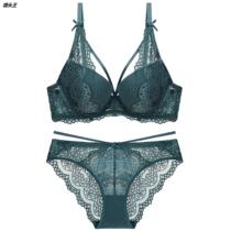 Factory Wholesale French Sexy Lace Underwear Deep V Gathering Bra Small Chest Thickening Top Bra Set Customization