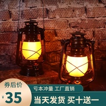 led charging bar lamp retro lantern kerosene lamp outdoor script killing atmosphere light night light clear bar table lamp