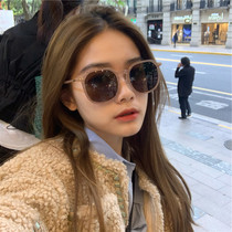 2021 new sunglasses womens Korean summer street shot fashion brown sunglasses womens big face thin polarized tide