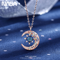 NASA dream falling star moon necklace neck chain female summer on the new clavicle cold wind pendant couple gift 2021 new