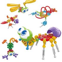 Cross border children DIY assembly building blocks 100 Changes in shape Removable Car Class Early Education Enlightenment Toy Color Box Dress