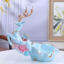 High-grade deer ornaments living room creative arts and crafts porch TV cabinet Fulu furnishings new home move to congratulate friends