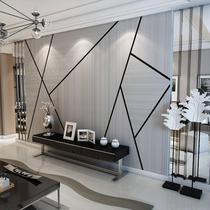 TV background wall wallpaper minimalist modern wallpaper geometric lines Living room 3d Solid film and film Wall cloth stickup self-adhesive