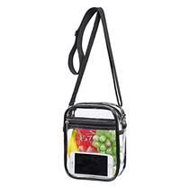 Cross-border Amazon pvc single shoulder inclined satchel transparent containing bag beach sports containing transparent bag travel bag