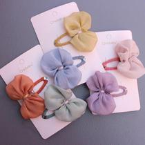 Han Edition New Products Children Butterfly Knot Hair Clip Baby Sweat Hair Clip Pure Color Hair Accessories Hair Clip Baby Children Head Ornaments