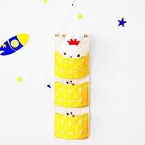 Wholesale cloth Art three-layer hanging bag cotton linen waterproof simple about three layers hanging hood door rear containing debris storage bag