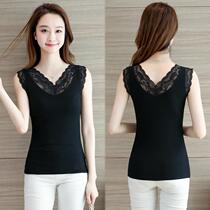 Lace stitching modal camisole vest women inside wear base shirt slim short sleeveless top summer