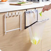 Cabinet door back garbage bag rack plastic bag storage rack kitchen foldable trash can hanger hanging bracket