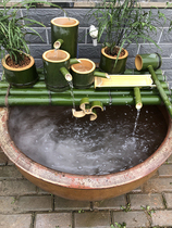 Bamboo running water fountain Water cart ornaments Circulating bamboo tube running water fountain Home decoration Water feature yard Living room