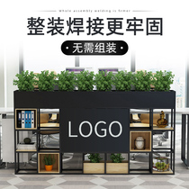 Wrought iron restaurant partition wall simple decorative flower rack office shelf green planting dwarf partition storefront screen logo