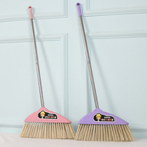 Large single broom soft wool household stainless steel sweeping broom magic broom 4 rows of wire enlarged broom