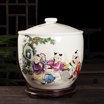 Moisture-proof insect Pickles sealing mi gang ceramic chu mi tong household large storage tea ling shi guan oil mian gang