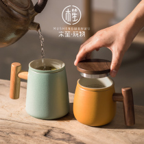 Wood Sheng plaything teacup Ceramic tea water separation tea cup Mug High face value cup Ceramic office water cup