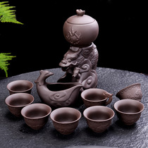 Factory wholesale creative purple sand automatic tea set set a whole set of lazy tea brewers tea brewers gift custom Logo