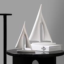 Nordic modern minimalist black and white sailing model light extravaganza Creative Pendulum living room Home Decorative Handicraft Furnishing