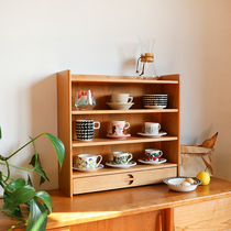 Yuku is home to the Nordic Middle Ancient Cup holder Solid wood Cup display rack storage cabinet Dorobag storage shelf wall hanging