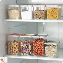 Food storage box transparent plastic kitchen with grains and beans sealed can large piggy bank small rice barrel