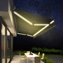 Hand-cranked window door head shrink canopy decoration shop telescopic awning coffee facade folding sun protection canopy