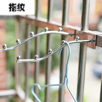 Drying rack window type balcony strut hanger anti-theft window floating window fixed rod dormitory stainless steel clothes rack household