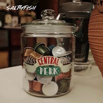 Friends Central perk cookie jar sealed storage tank coffee storage