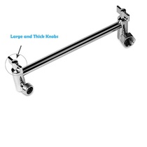 Shower top spray all copper connection adjustable elbow pipe shower arm bracket with toothed extension rod