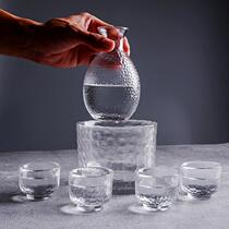 Japanese style and wind thickened hammer eye glass wine set set clear wine bottle curler small ice bucket glass jar