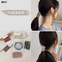 PU leather fine beam hair female outgoing personality temperament simple ribbon with rope rope lady tie