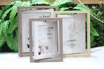 Wood minimalist photo frame Chinese double sided rotatable photo frame swing table 6 inch 7 inch 8 inch bedroom Xuanguan photo frame swing piece