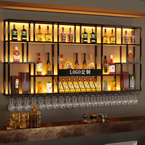 Bar wine rack against the wall hanging rack restaurant creative wine cabinet industrial style wine rack hanging cabinet display rack