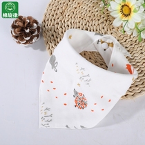 Baby saliva towel cotton gauze absorbent quick-drying baby feeding bib triangle towel snap button childrens eating bib