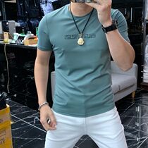 Short-sleeved t-shirt summer new trend brand ins slim-fit half-sleeve base shirt trend T-shirt thin top (May 15