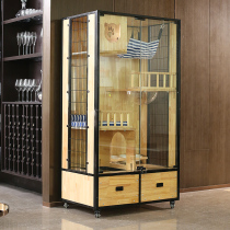 Cat villa solid wood cat cage Large free space Luxury cat cage Household cat house indoor three-story cat house cat cabinet
