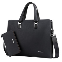 Men Business Leisure Hand bag Briefcase Waterproof Large Capacity Computer Bag Blue Satchel Shoulder Bag Black