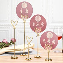 Creative Stainless Steel Desk Number Plate Number Clip Hotel Wedding Banquet Wedding Banquet Table Card Banquet Table Card Table Card Holder