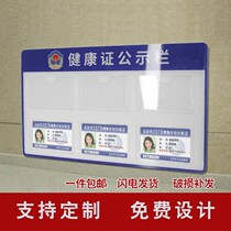 Health certificate bulletin board display column catering information column food safety information publicity column KT board wall display