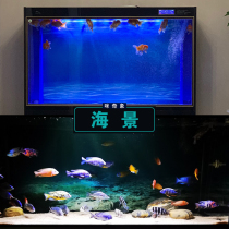 Fish tank background paper 3d stereo HD picture wallpaper Aquarium sticker Mural Seascape 5d landscape decoration Electrostatic