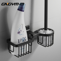 Toilet brush toilet brush Home No dead angle Perforated Toilet Shelve Shelve shelve Wall-mounted Clean Suit Black