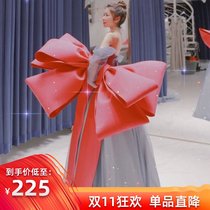 Net red bow material decoration props oversized giant door hanging wall finished red with eva foam Foam