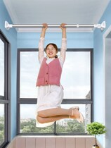 Stainless steel clothes bar balcony top cold clothes no perforated drying rack drying artifact telescopic hanger Rod single pole