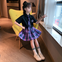E-sports girl jk uniform Girls skirt summer short-sleeved suit skirt genuine primary and secondary school students childrens school uniform full set